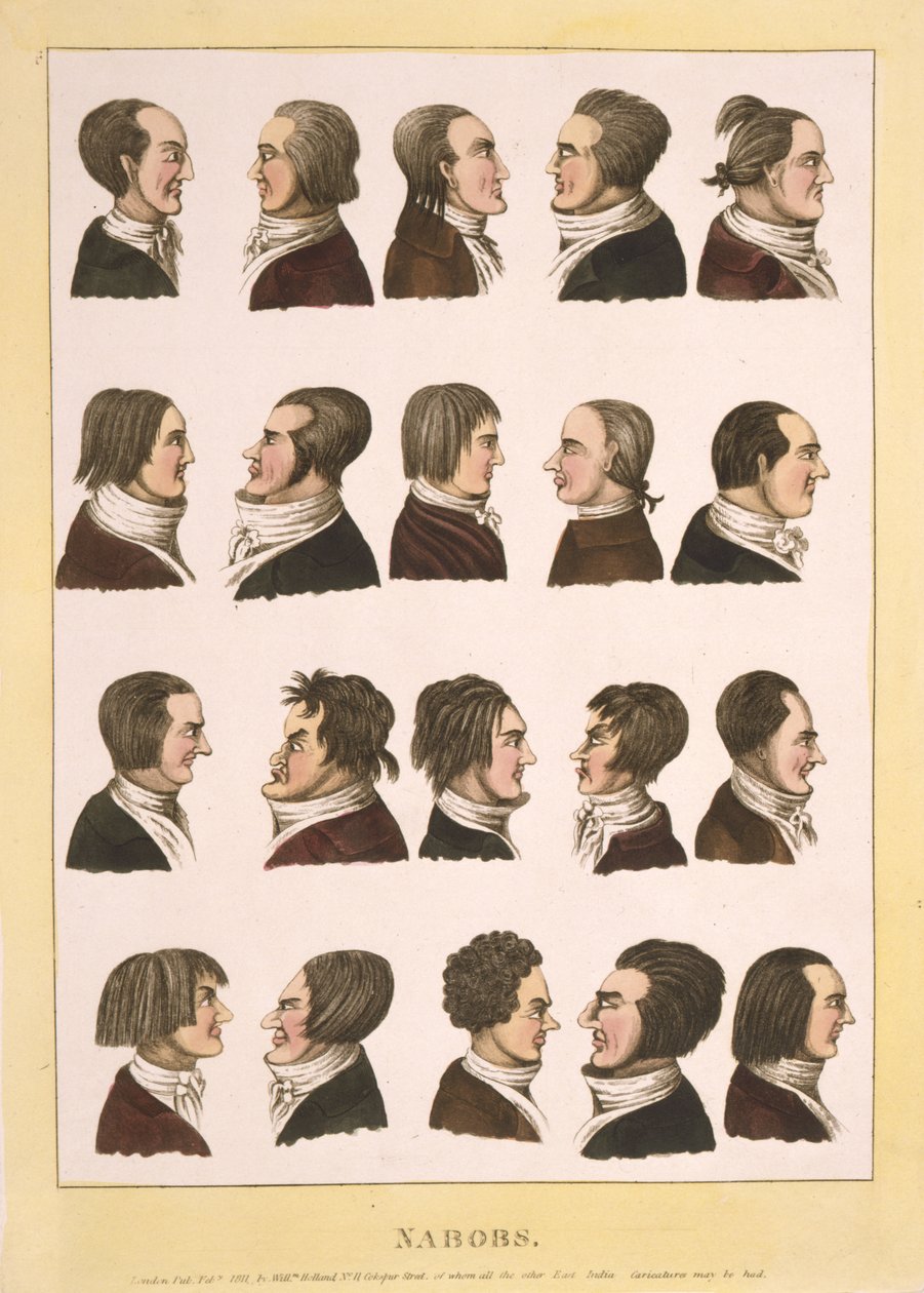 1811年に出版された「ナボブス」（カラー・エングレーヴィング 作： 英語学校
