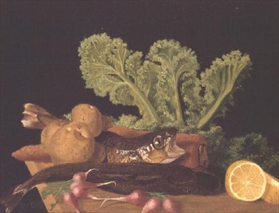野菜と魚の静物画 作： 英語学校