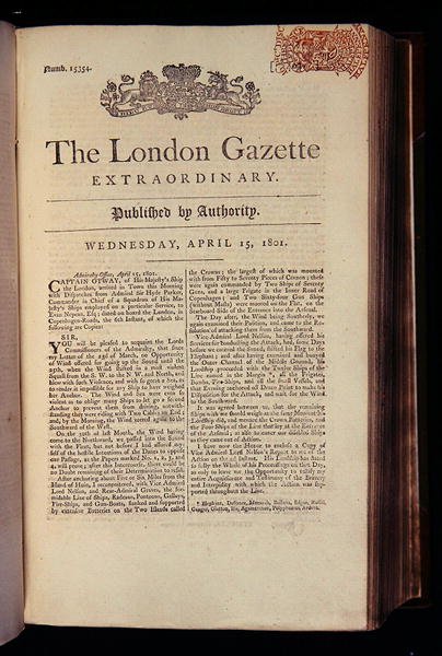 The London Gazette」のタイトルページ 作： 英語学校