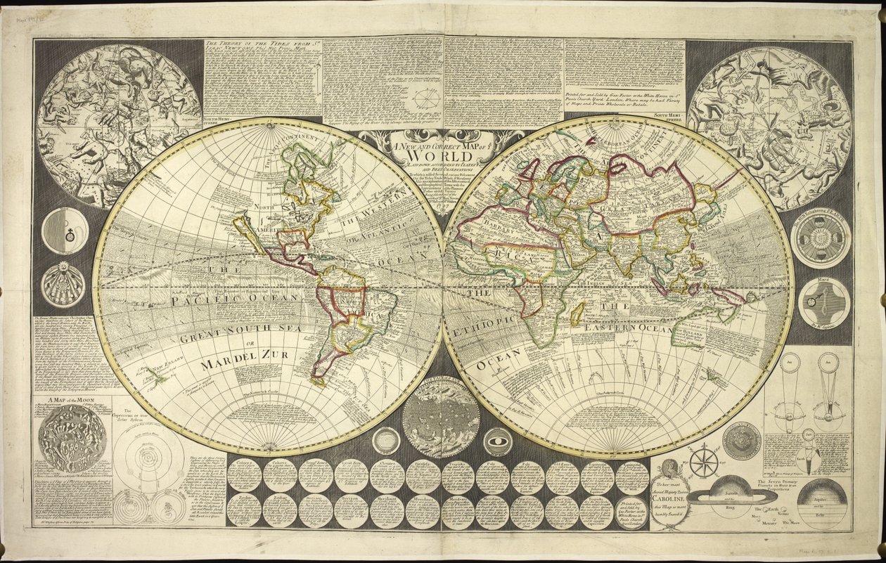 二半球の世界地図 作： 英語学校