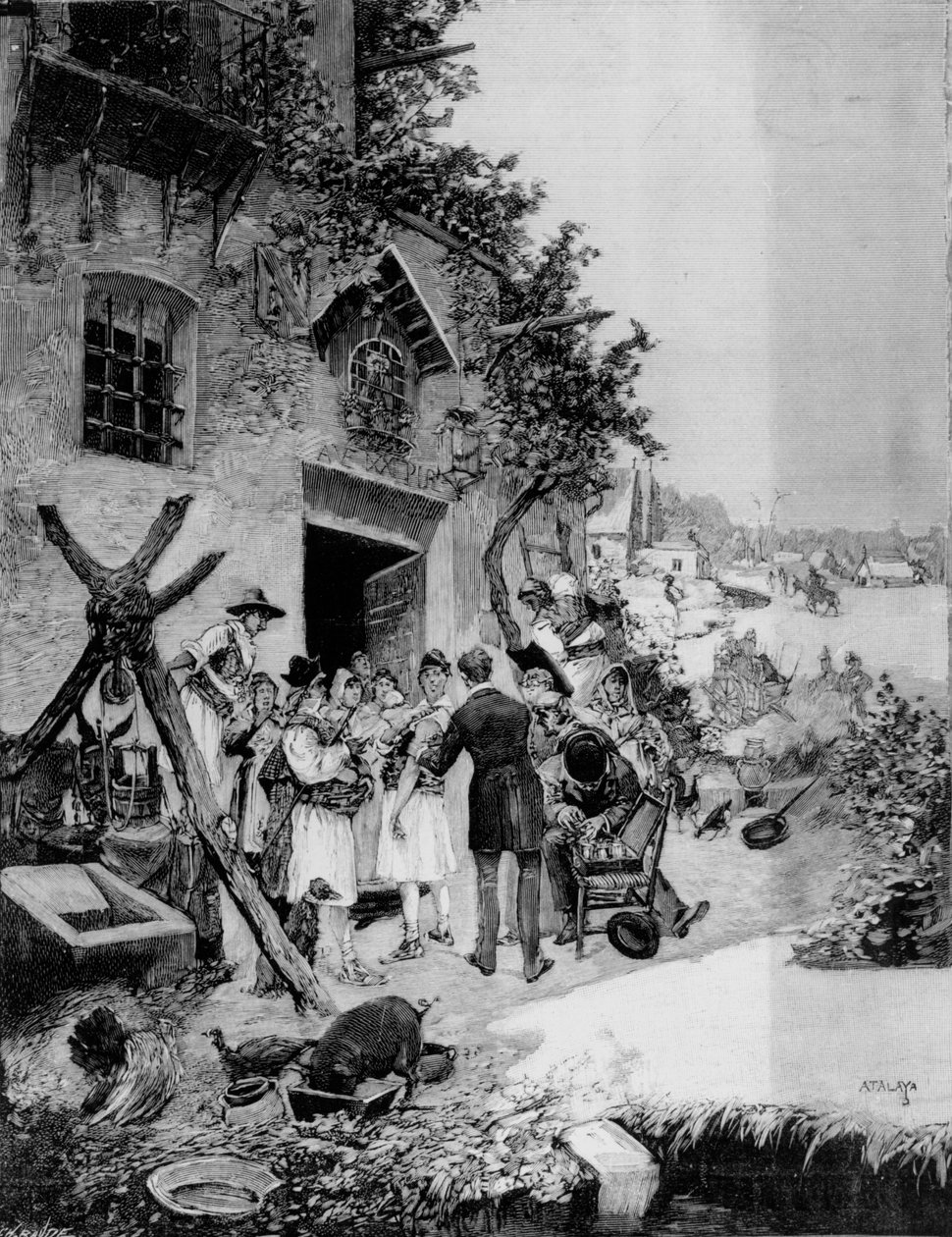 1885年、ムルシア地域でコレラに対する公的ワクチン接種を実施（bw写真） 作： エンリケ・アタラヤ・ゴンザレス