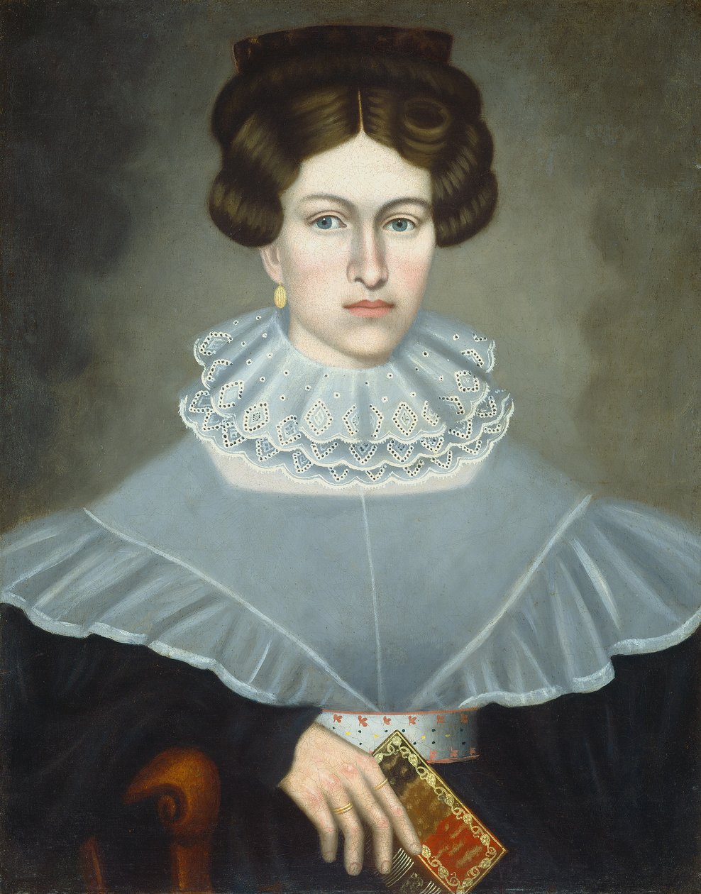 本を持っている女性、c。 1835年。 作： エラスタスソールズベリーフィールド