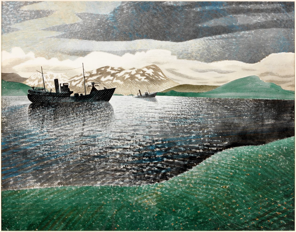 ノルウェー、1940（紙にガッシュを塗ったトイレ） 作： エリック・ラビリアス