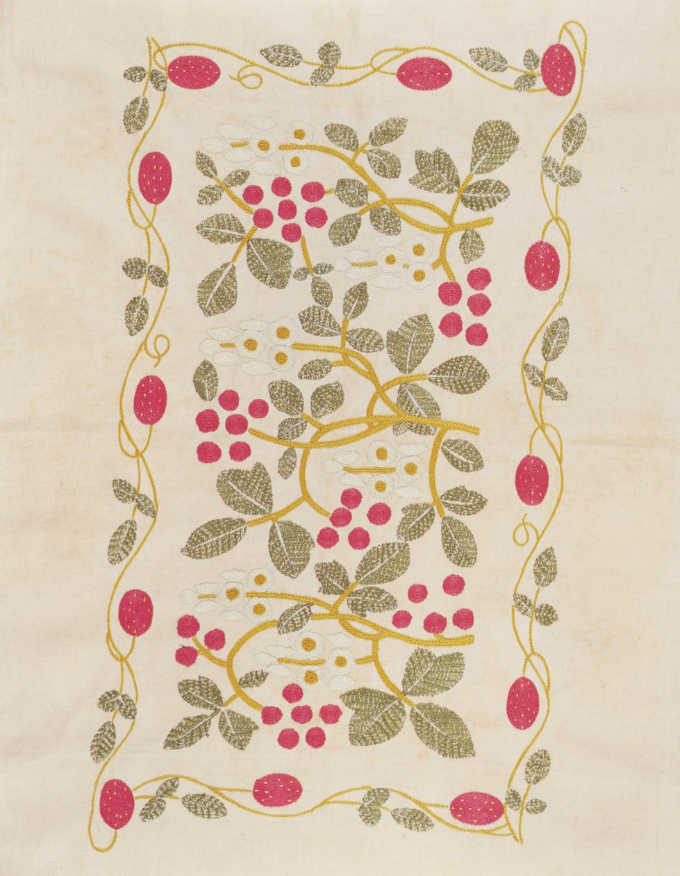 刺繍、1900年頃（リネンの色付きウール） 作： アーネスト・ウィリアム・ギムソン