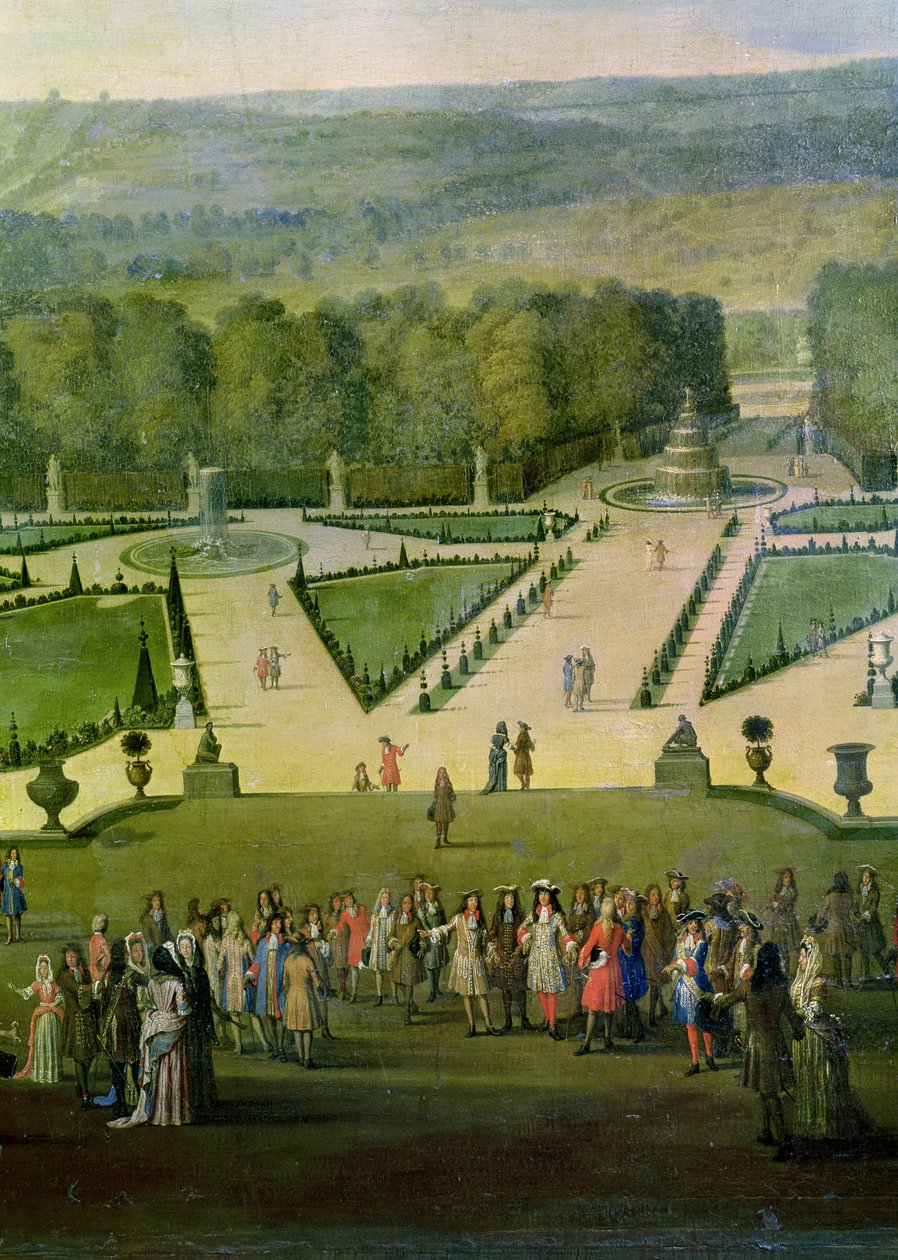 パルテルデュノールのルイ14世の遊歩道、ルイとその側近の詳細、1688年 作： エティエンヌ・アレグレイン