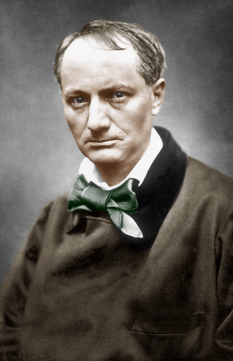 シャルル・ボードレール、1866年頃（手描きの写真） 作： エティエンヌ・カルジャット