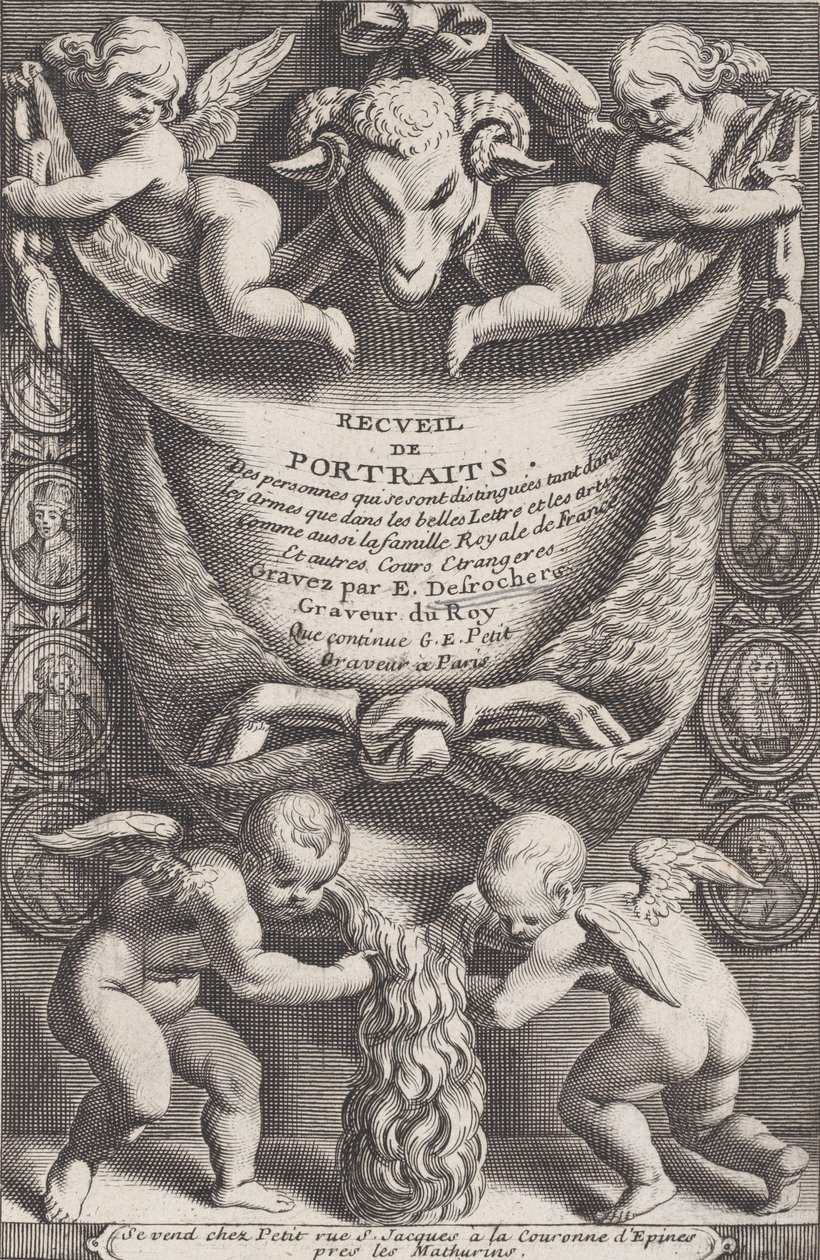 肖像画コレクションの口絵、1714-41。 作： Etienne Desrochers