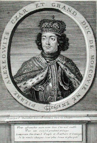 ピョートル1世（1672-1725）（エングレービング） 作： エティエンヌ・ジャンディエ・デロシェ