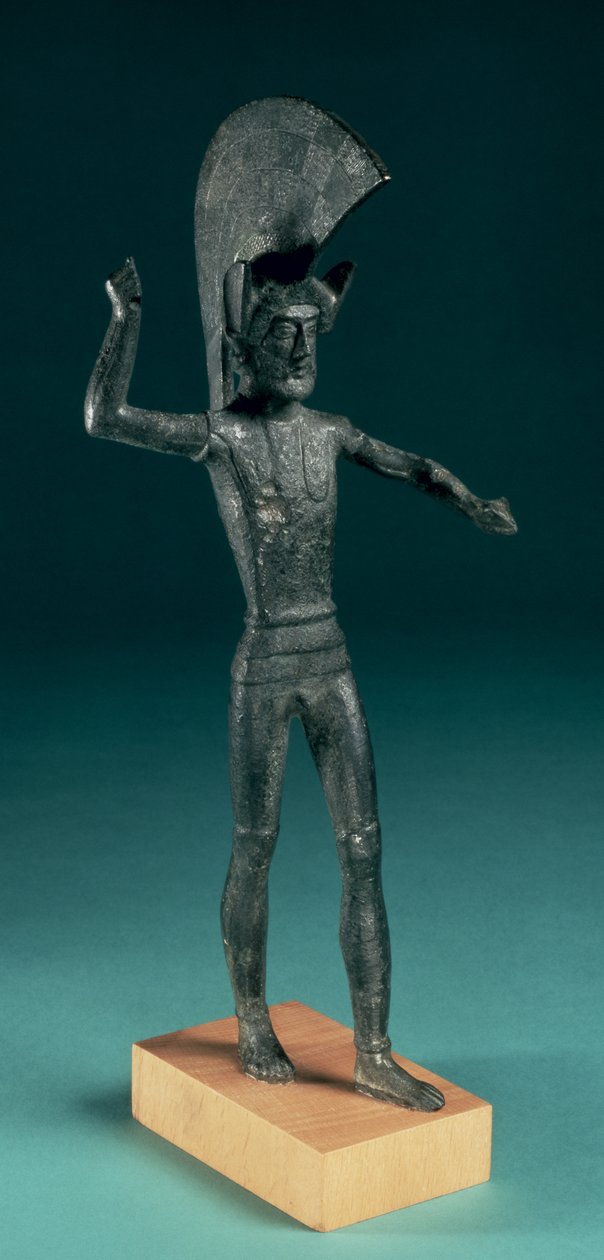 戦士、ウンブリア出身、エトルリア、紀元前5世紀（ブロンズ） 作： エトルリア語