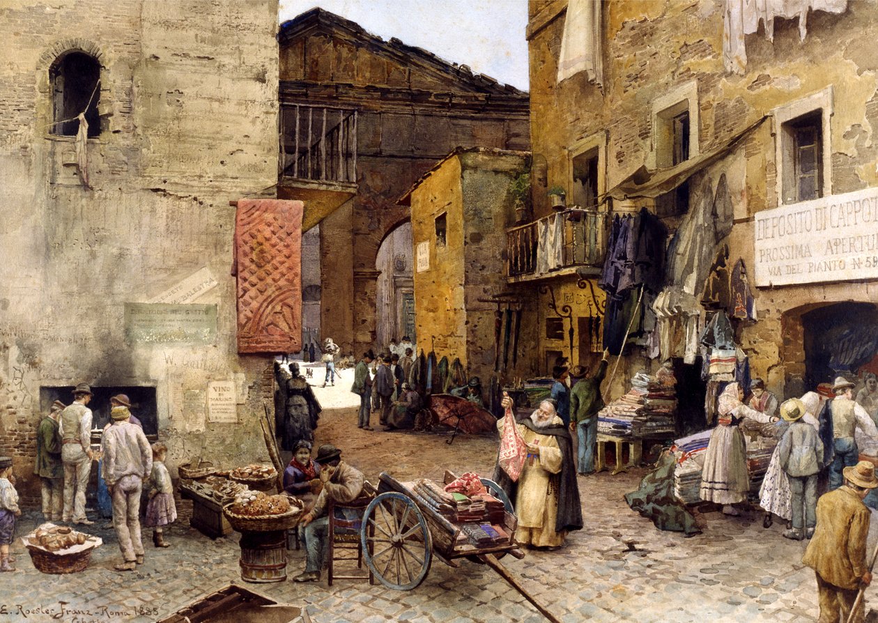 Porticus Octaviaeによる道路、1888年 作： エットレ・レスラー・フランツ