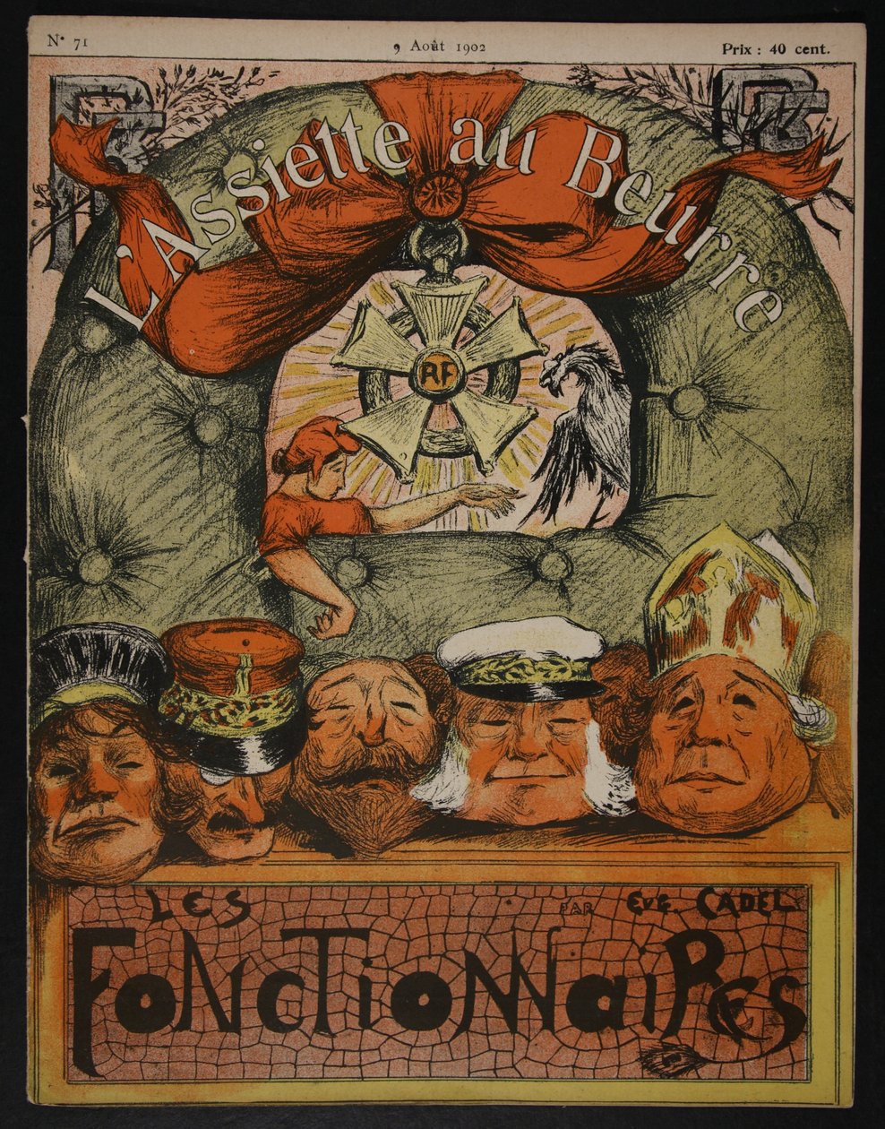 表紙、 &39;L&39;assiette au Beurre：The Officials&39;、1902年8月9日 作： ユージン・カデル