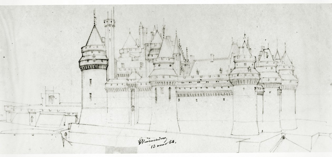 ピエールフォンズ城、1866 作： Eugene Emmanuel Viollet le Duc