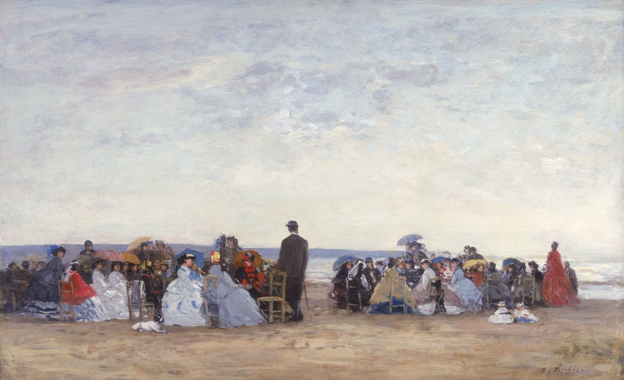 トルヴィル近くのビーチシーン、1863-66年 作： ユージン・ルイ・ブーダン