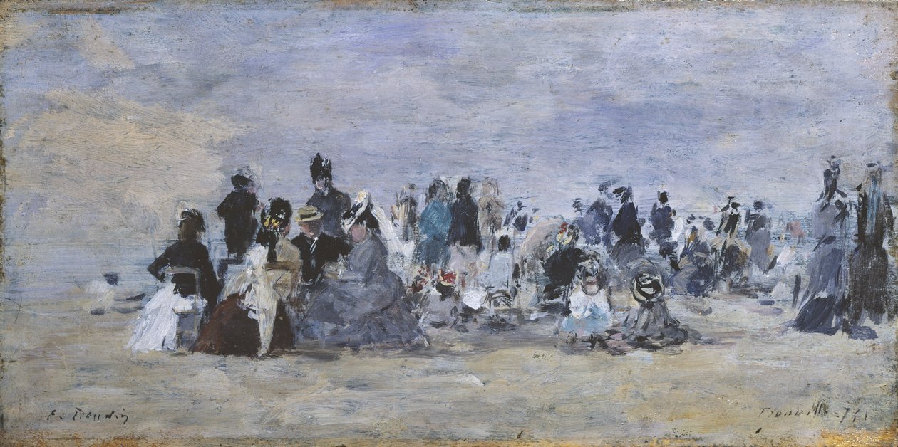 トゥルーヴィルのビーチ、1875 作： ユージン・ルイ・ブーダン