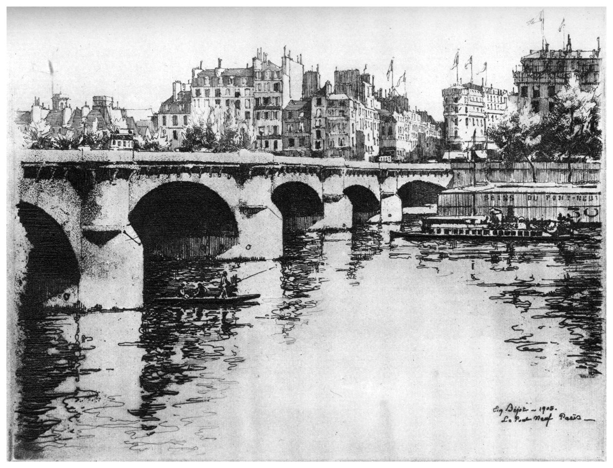 ポンヌフ、c1870-1930 1924 作： ウジェーヌ・ビヨー