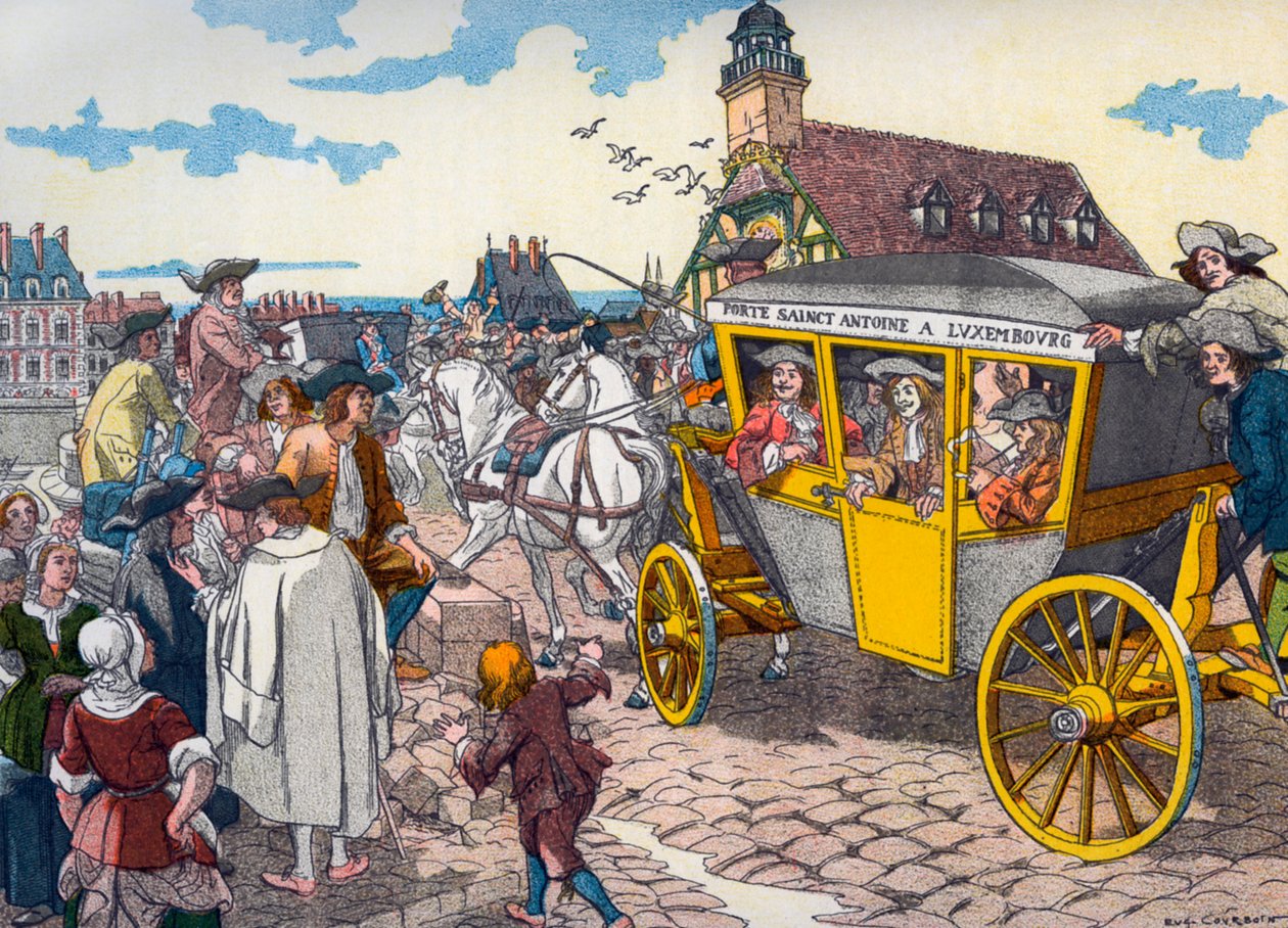 Les Carrosses à cinq sols」：フランスの公共馬車 作： ユージーンクルボイン