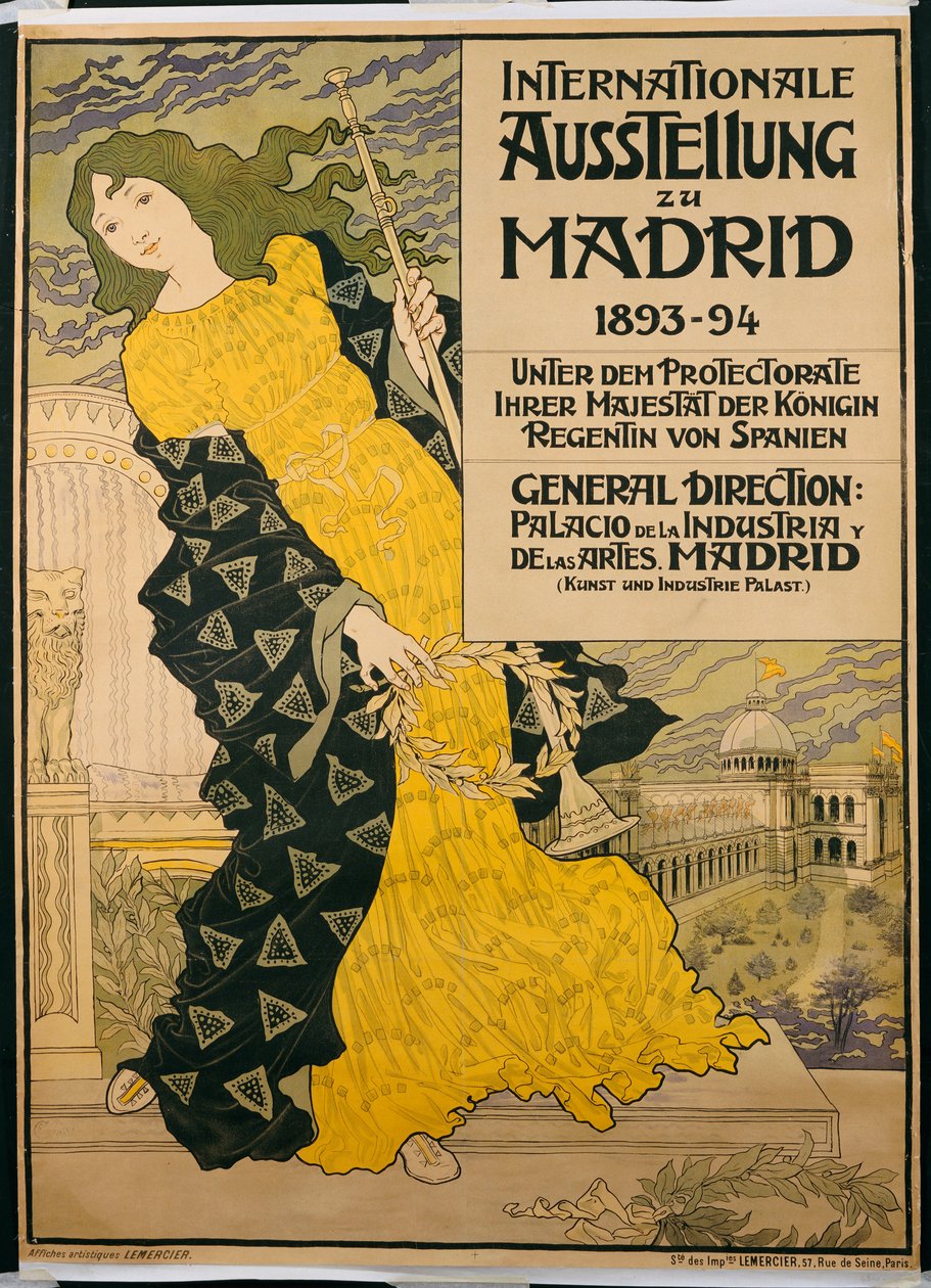 「国際マドリード展」のポスター広告、1893 作： ユージーン・グラセット