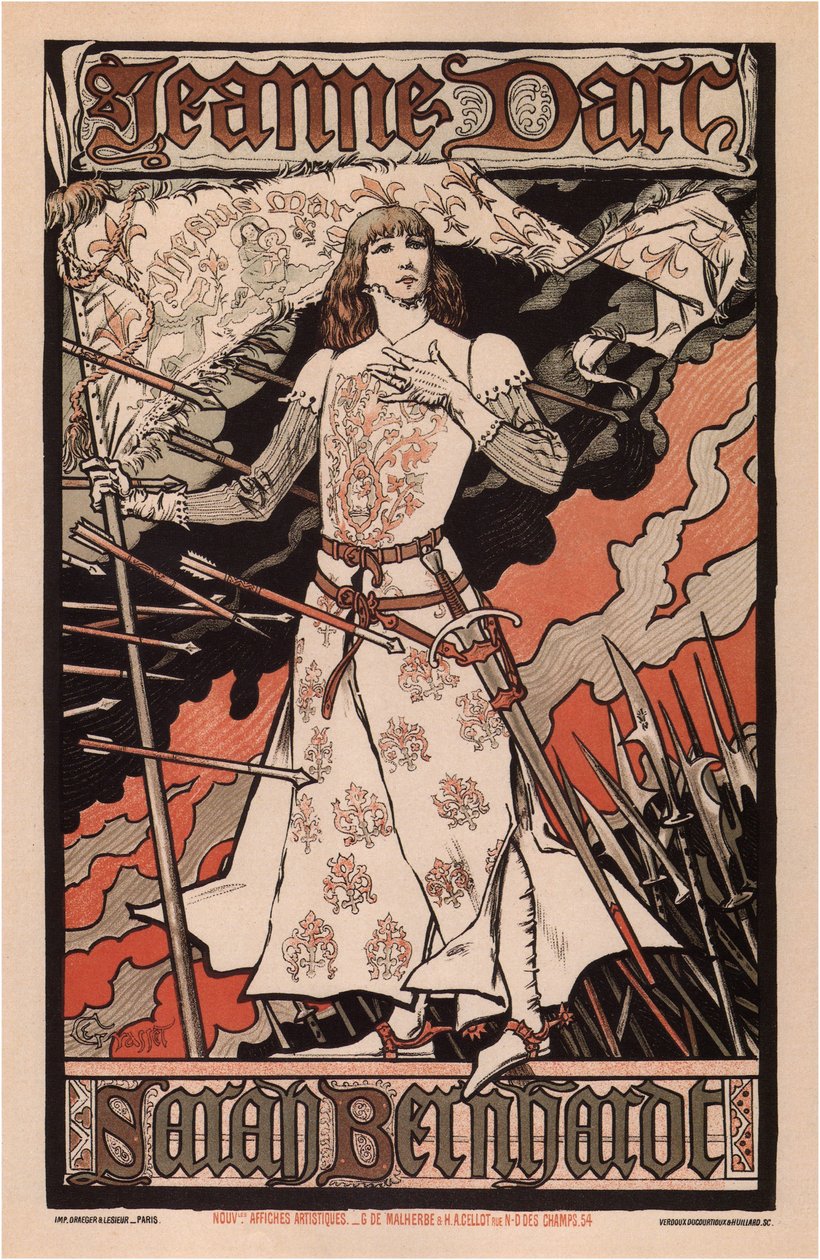ジャン・オブ・アークとしてのサラ・ベルナール、1893 作： ユージーン・グラセット