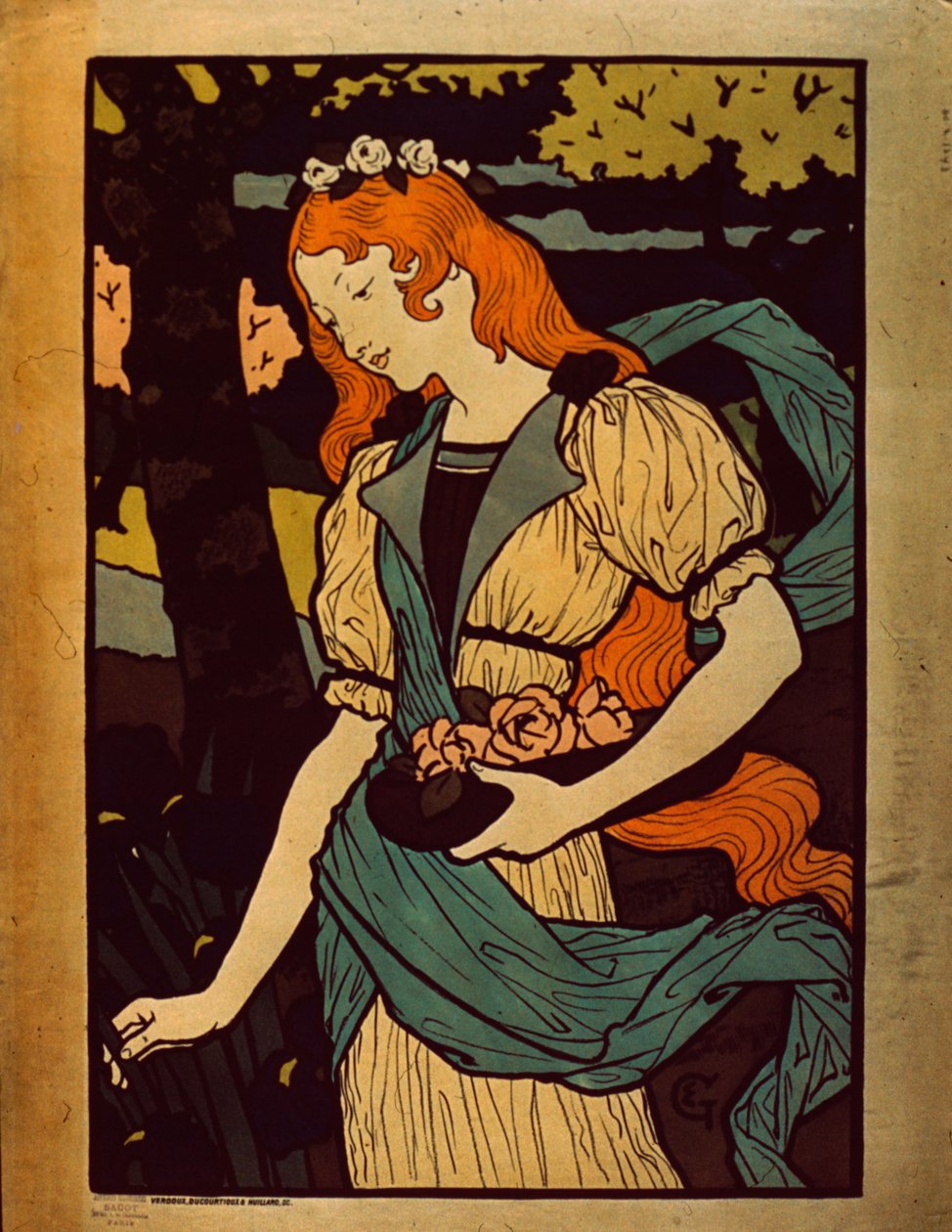 花を摘む女、1917年 作： ユージーン・グラセット