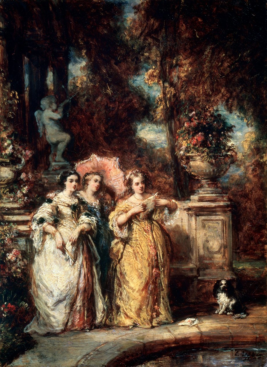 散歩、1852年。 作： ユージン・イザベイ