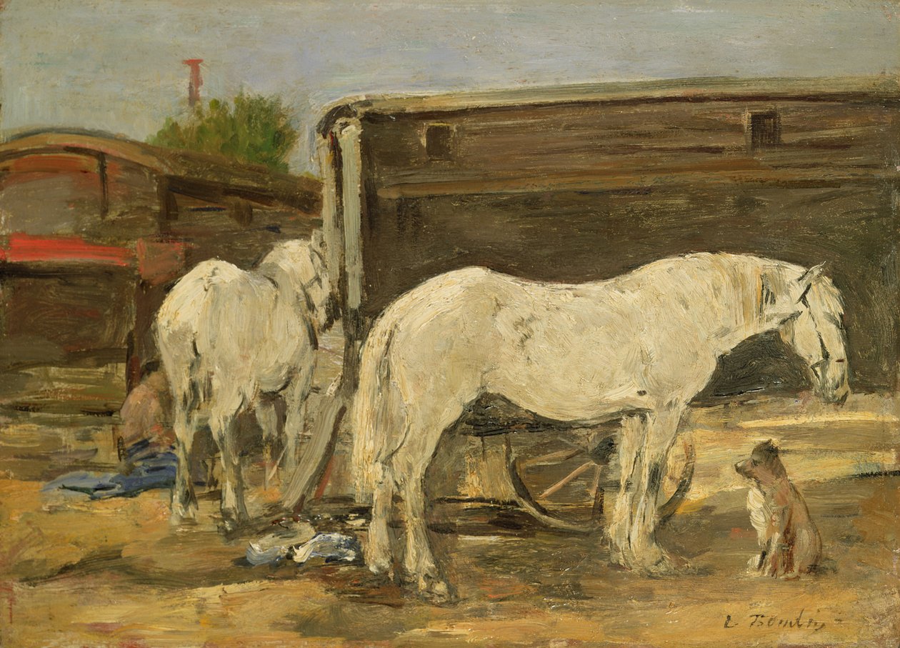 ジプシー馬、1885-90年 作： ユージン・ルイ・ブーダン