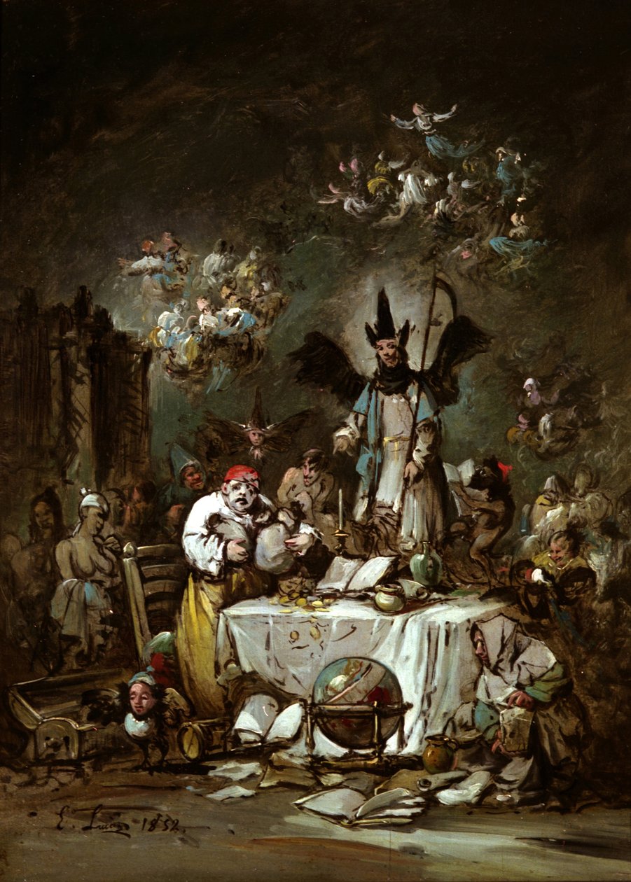 寓意的なカプリース。貪欲、1852 作： ユージェニオ・ルーカス・ベラスケス