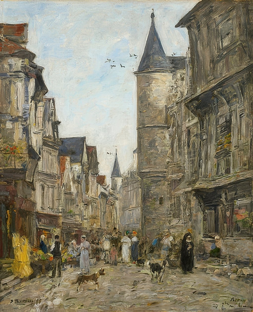 サンルーマン通り、ルーアン。 1895 作： ユージン・ルイ・ブーダン