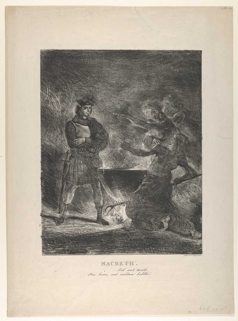 魔女に相談するマクベス, 1825., 1825. 作： ウジェーヌ・ドラクロワ