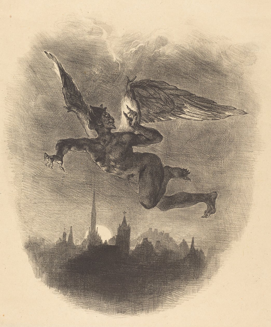 空中のメフィストフェレス、1828年。 作： ウジェーヌ・ドラクロワ