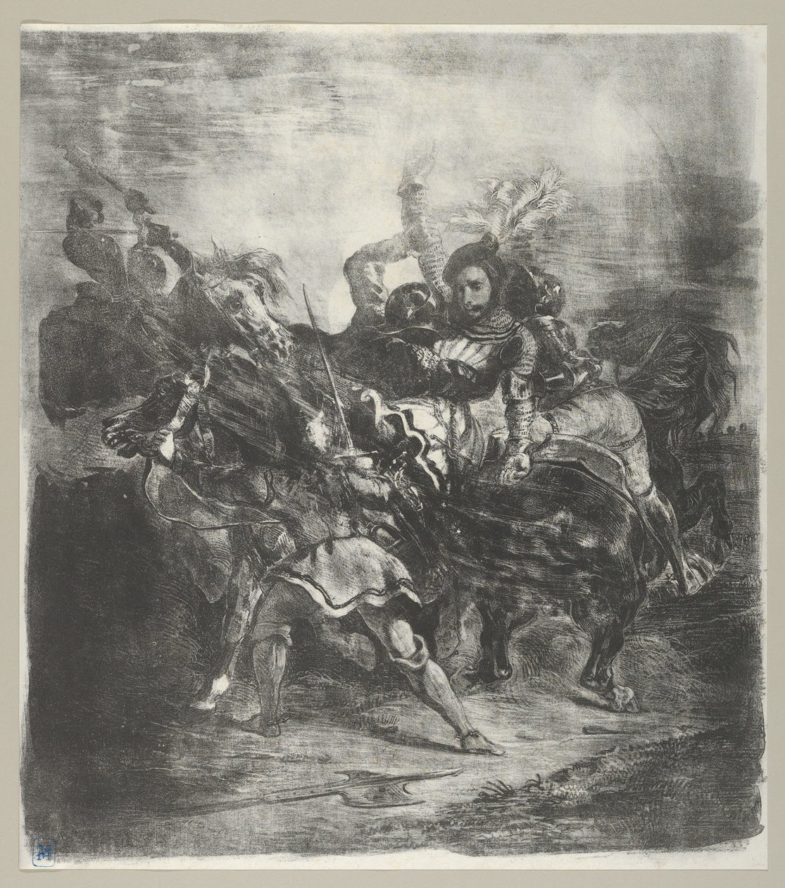 ゲッツの部下に襲われるヴァイスリンゲン, 1836-43., 1836-43. 作： ウジェーヌ・ドラクロワ
