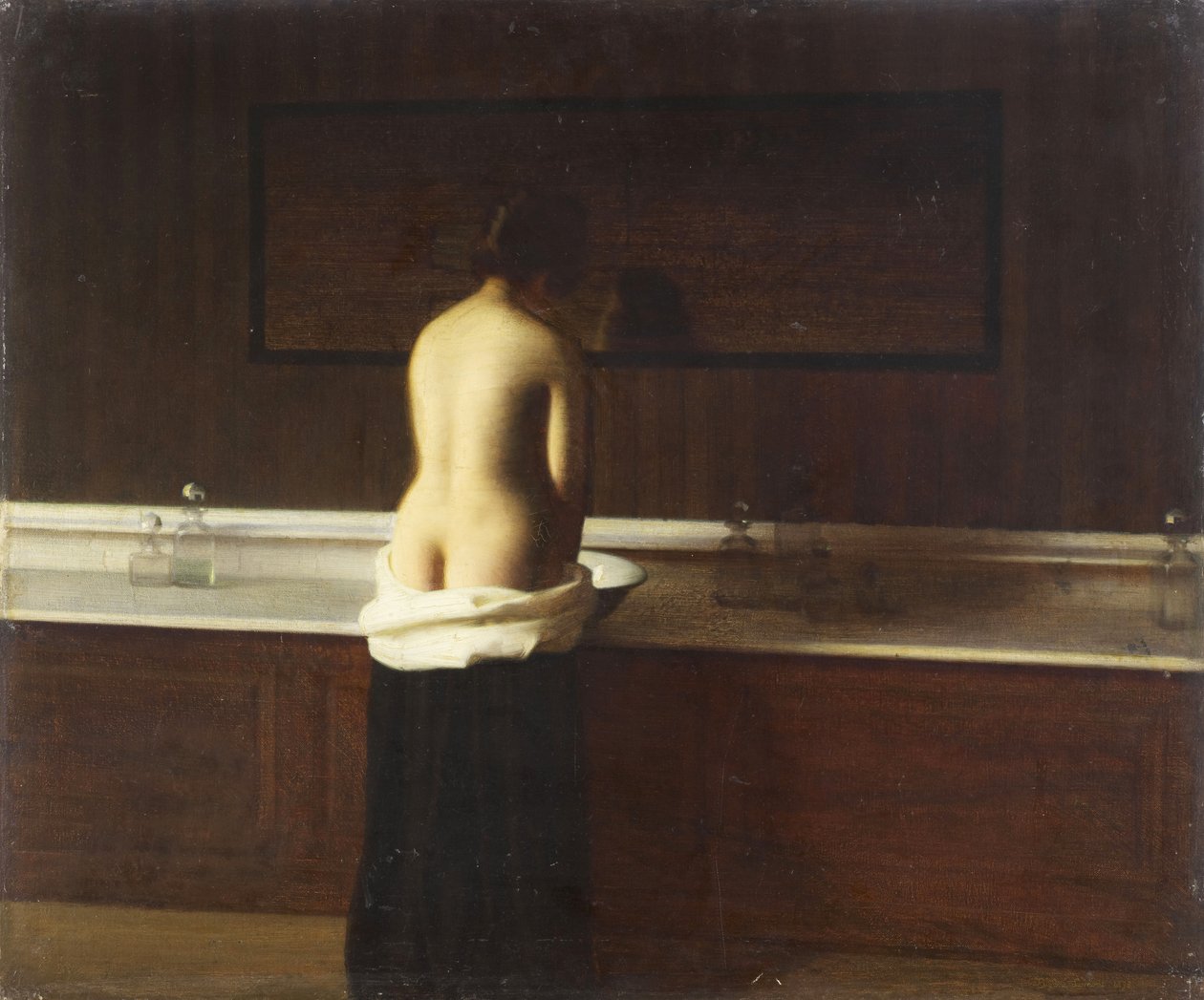 トイレの若い女性、1898年 作： EugèneLomont