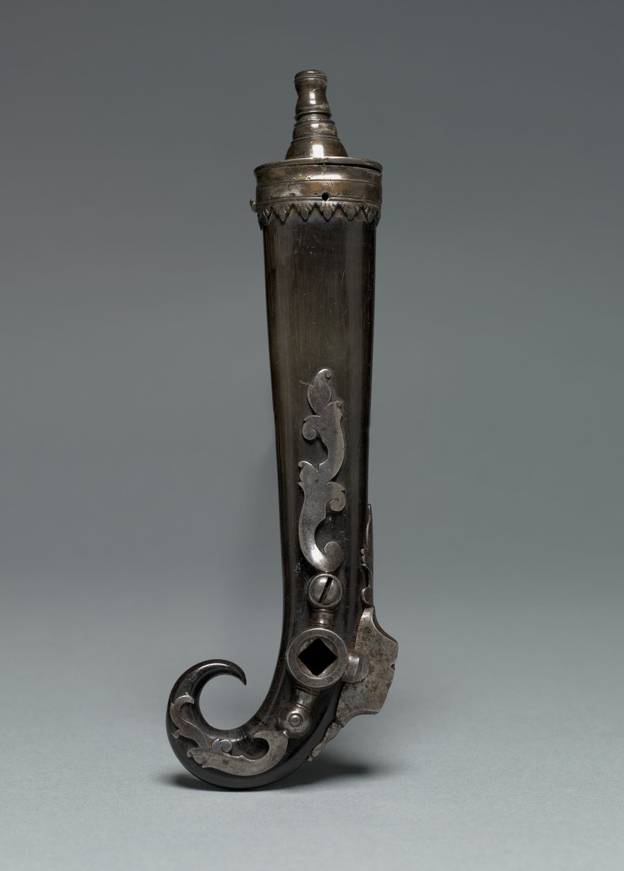 プライミングフラスコとホイールロックスパナの組み合わせ、c.1600-50 作： ヨーロピアンスクール