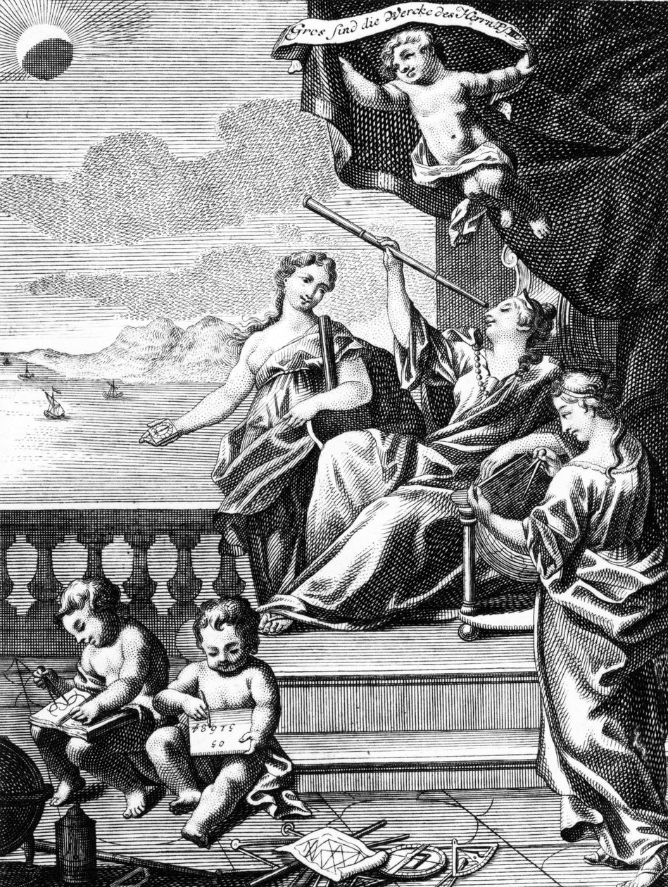 天文学のイラスト、1771年頃 作： ヨーロピアンスクール