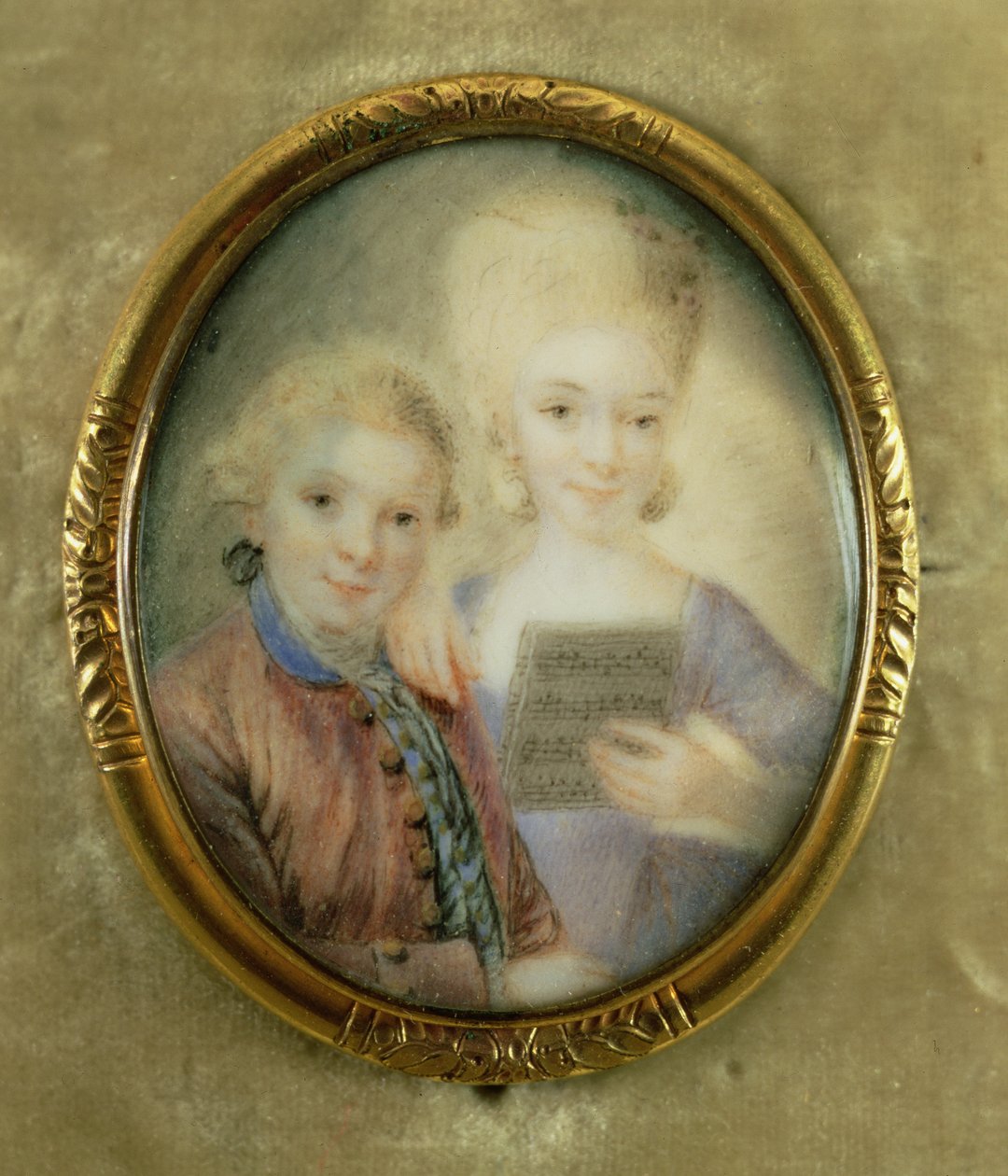 ヴォルフガングアマデウスモーツァルト（1756-91）と彼の姉妹であるマリアアンナ（ &39;Nannerl&39;（1751-1829）と呼ばれる） 作： エウセビオス・ヨハン・アルフェン