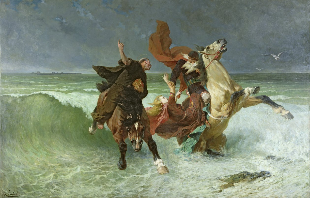 グラドロン・マールの飛行（西暦330年から434年）c.1884 作： エヴァリスト・バイタル・ルミナイス