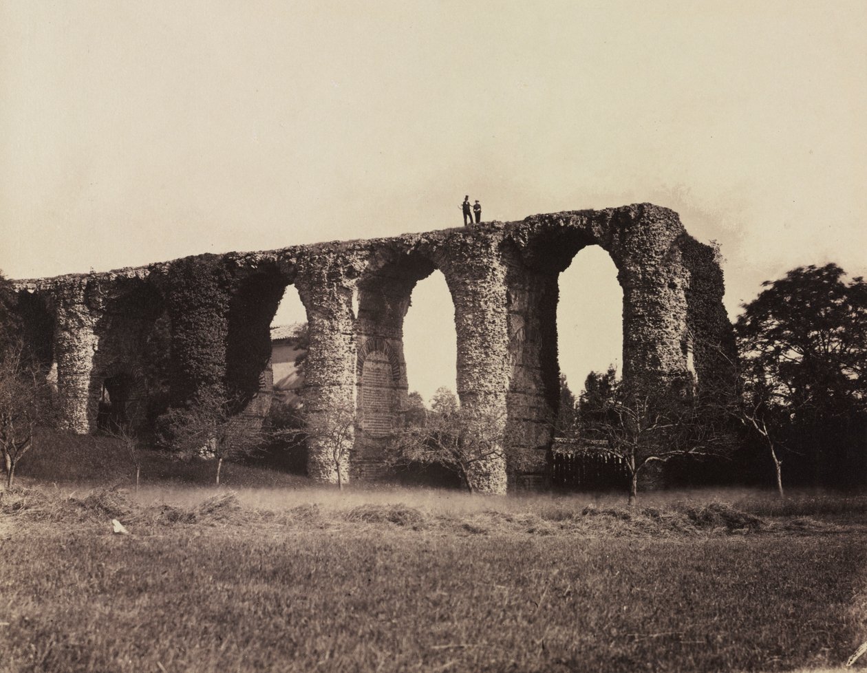 ローマの水道橋、ボーナン、フランス、c。 1857年。 作： F.シャブロル