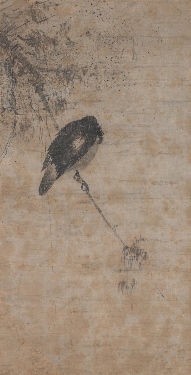 柳とカササギ、1200 年代半ば。 作： ファチャン牧谿