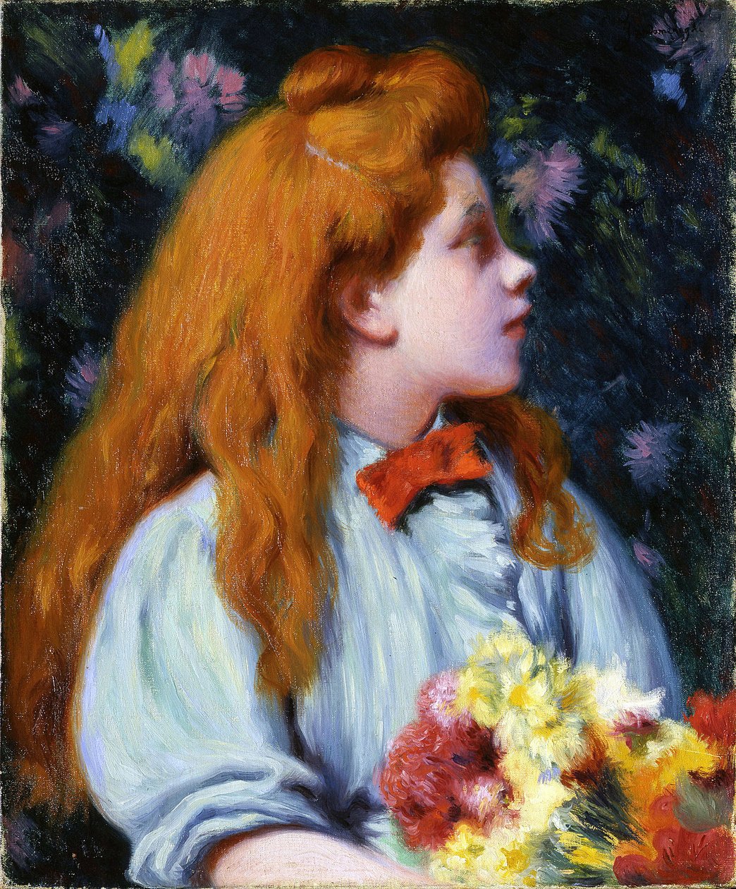フェデリコ・ザンドメネギの花を持つ少女 作： フェデリゴ・ザンドメネギ