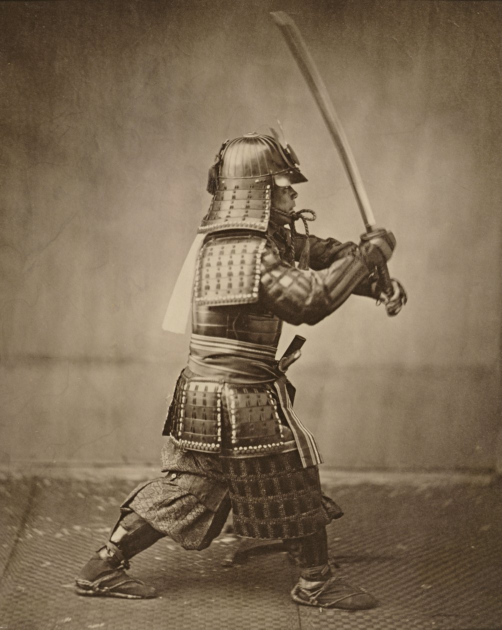 隆起した刀を持つ武士、1860年頃（アルブメンプリント） 作： フェリーチェ・ベアト
