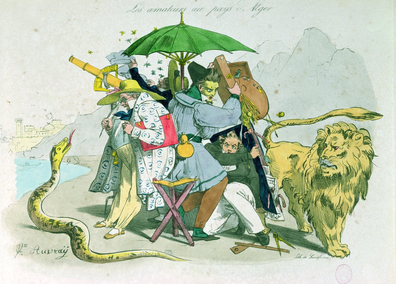1830年、アルジェリアのアマチュア画家と作家 作： フェリックス・オーブレー