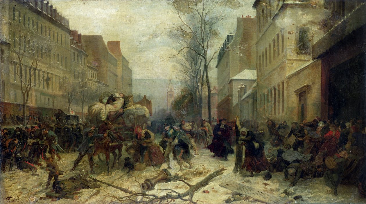 1871年のパリ爆撃 作： フェリックス・フィリポトー