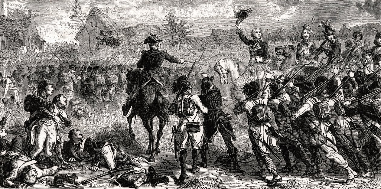 1794年6月26日、フルーラスの戦い、エミールデシャンスによって彫刻 作： フェリックス・フィリポトー