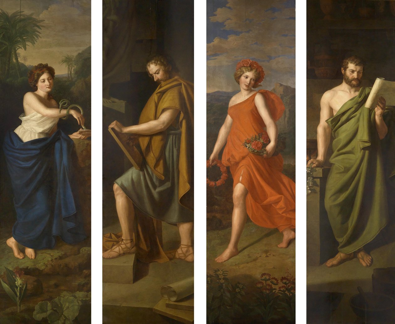 Hygieia、Hippocrates、Flora、Galen 作： フェルディナンド・ゲオルグ・ヴァルドミュラー