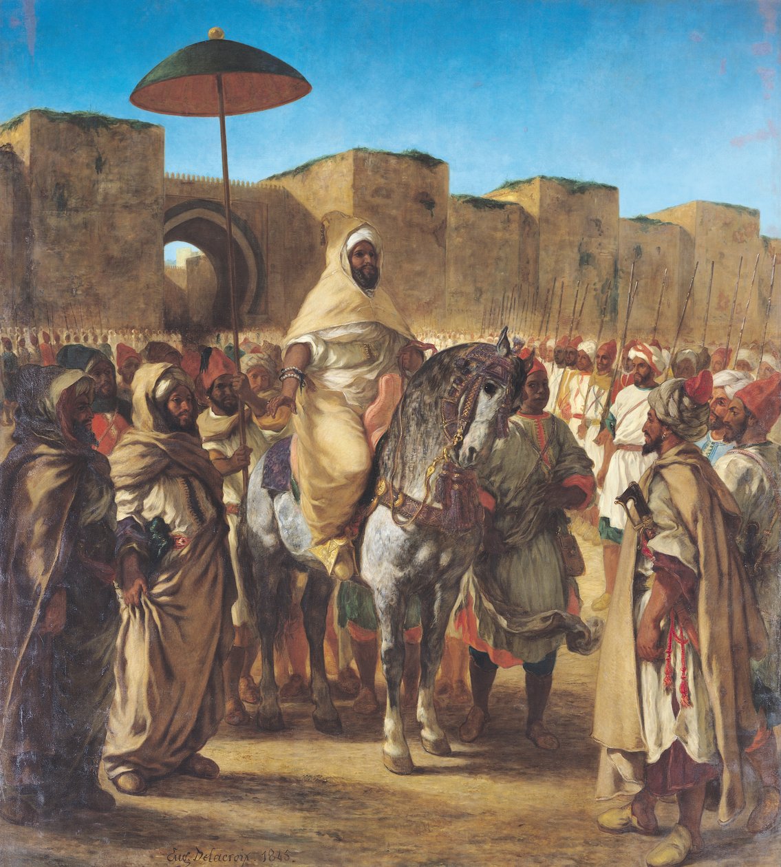 Muley Abd-ar-Rhaman（1789-1859）、モロッコのスルタン、1845年1832年3月、メクネス宮殿を彼の側近に残して 作： フェルディナンド・ビクター・ユージン・ドラクロワ