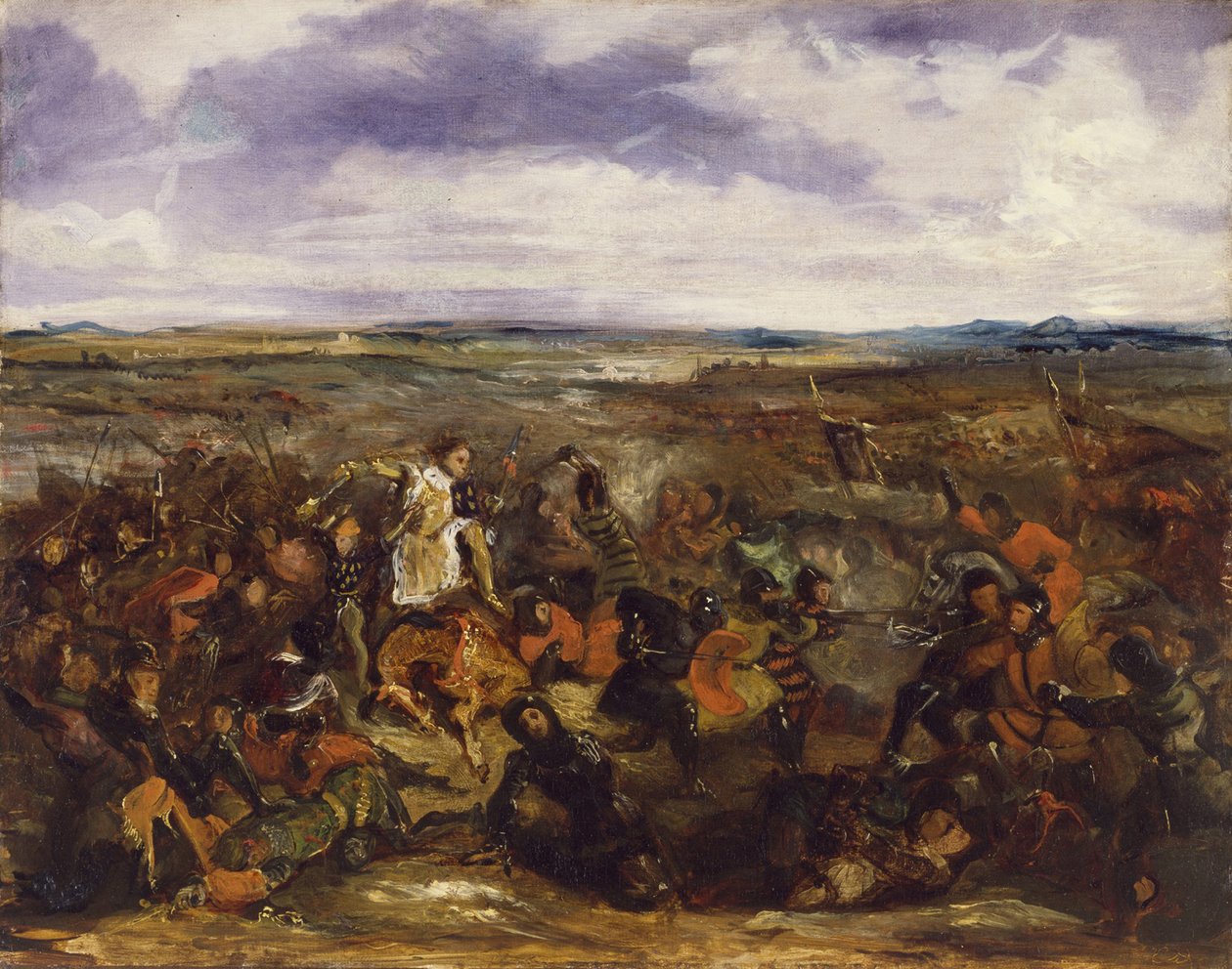 ポワチエの戦いのスケッチ、1829-30（82866を参照） 作： フェルディナンド・ビクター・ユージン・ドラクロワ