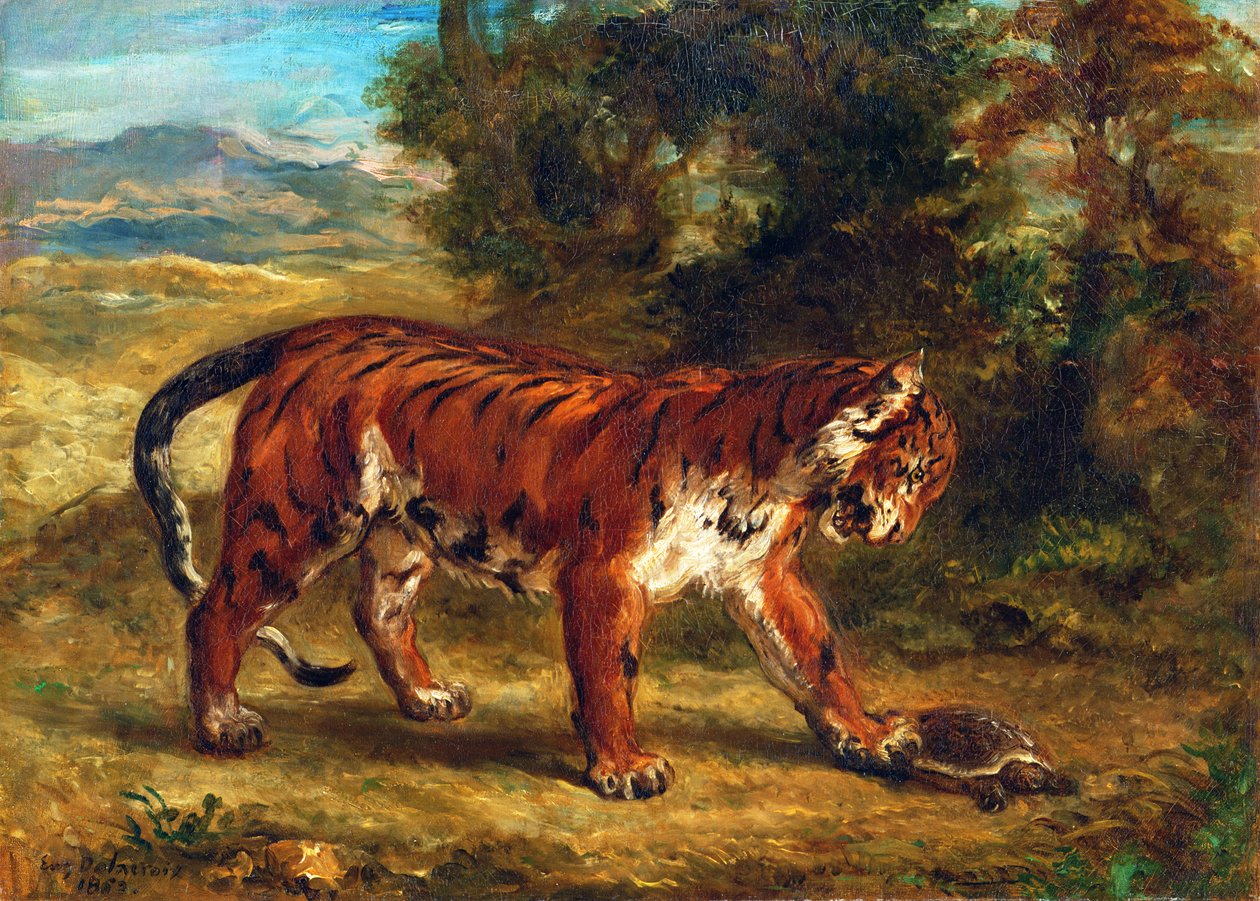 亀の虎、1862 作： フェルディナンド・ビクター・ユージン・ドラクロワ