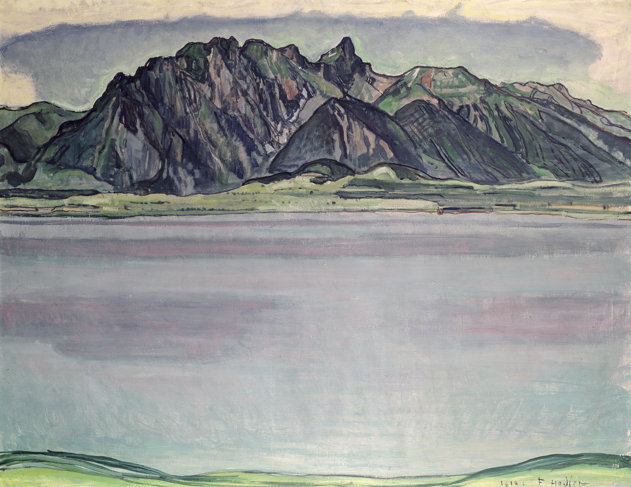 ストックホーン山脈のチューナー湖、1910 作： フェルディナンドホドラー