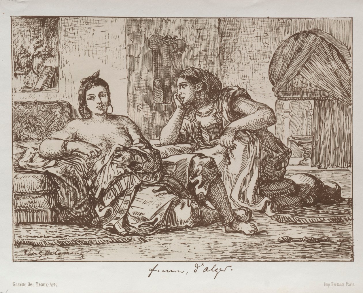 アルジェの女性、1833年。 作： フェルディナンド・ビクター・ユージン・ドラクロワ