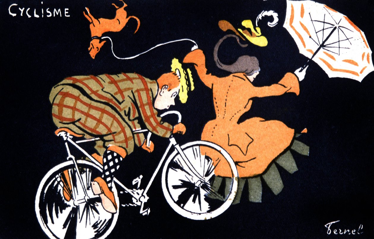サイクリング、1910-20年頃（絵葉書） 作： フェルナンフェルネル