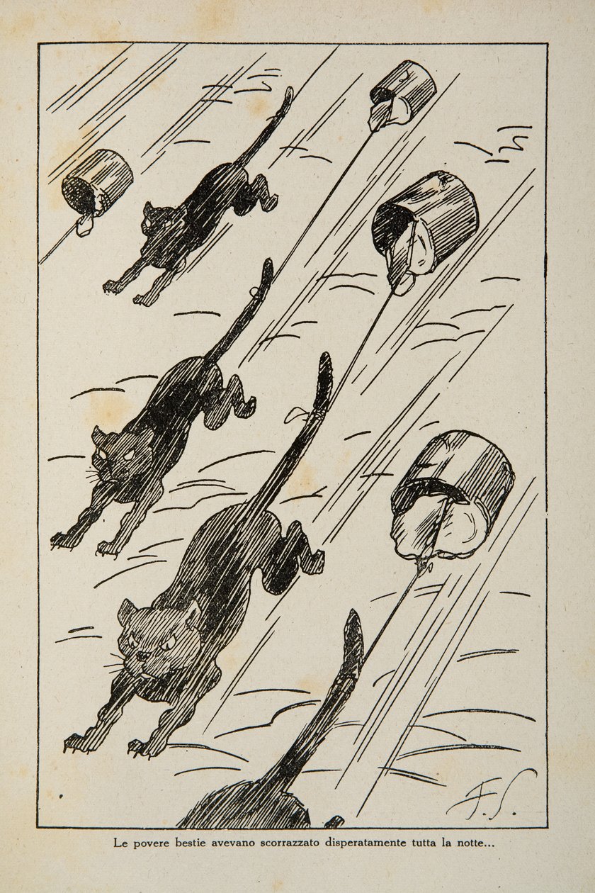 児童書からのイラスト、1920〜30年頃 作： フィリベルト・スカルペリ